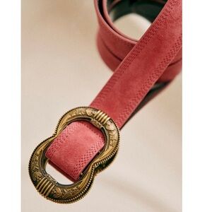 Sezane Pink Belt with Gold Buckle